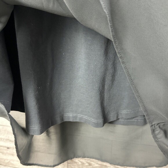 Soft‎ Surroundings Gray Sheer Overlay Knit Trim Long Sleeve Top Size Large - Picture 11 of 13